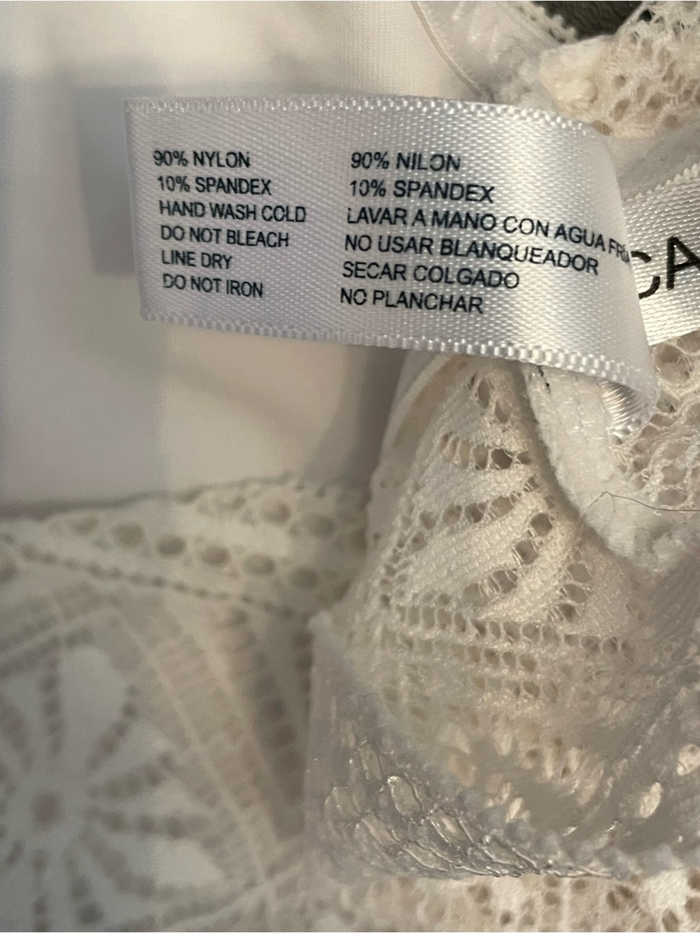 Nautica White Lace Crochet Camisole with Metal Logo - Picture 10 of 10